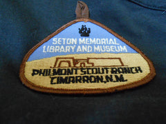 Seton Memorial Library and Museum Tear Drop shaped Pocket Patch