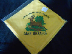 Camp Tuckahoe Neckerchief, dk yellow, no bdr, lt grn tree