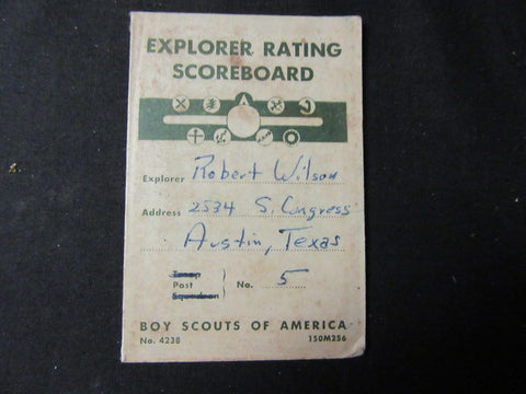 Explorer Rating Card 1956