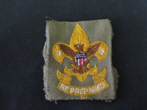 First Class Patch crimped edge folded to look like a Tenderfoot Patch
