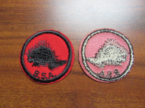Porcupine Patrol Medallion, red rubber back