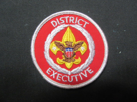District Executive Patch, Medium Red Clear Plastic Back