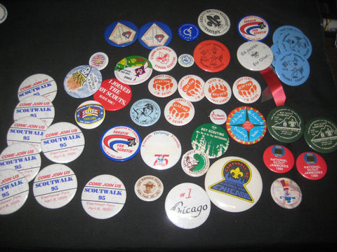 Boy Scout Pinback Buttons,  Lot of 40 plus buttons