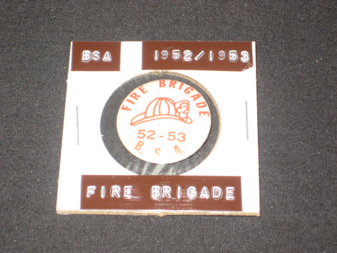 Philadelphia Council 1952-53 Fire Brigade Award Celluloid Button