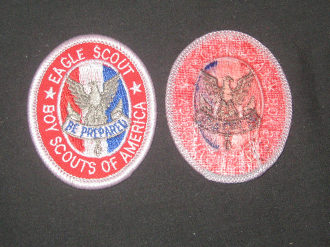 Eagle Scout Patch Type 8, red plastic back