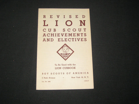 Revised Lion Cub Scout Achievements and Electives 1947