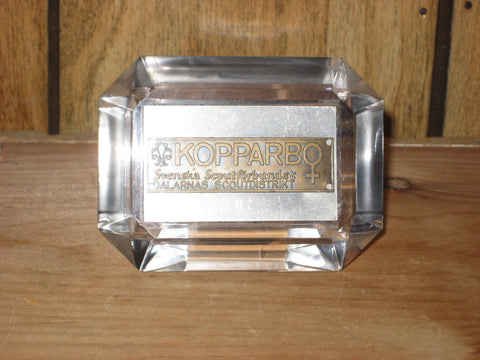 Sweden Kopparbo, Dalarnas Scout District Lucite Paperweight