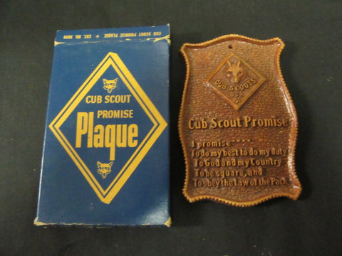 Cub Scout Promise 1950-60's Syroco Simulated Wood Looking Plaque