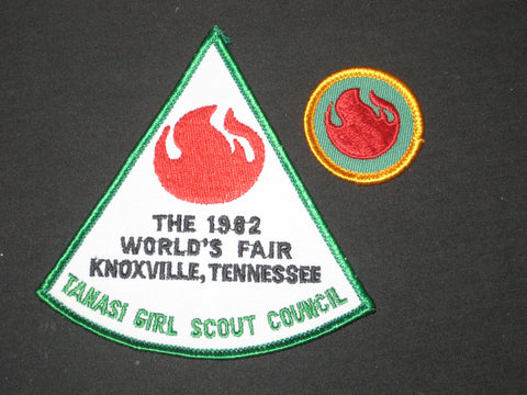 1982 Knoxville World's Fair Girl Scout Proficiency Badge & Tanasi GS Council Patch