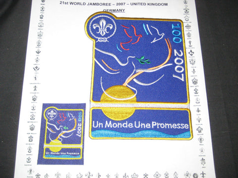 2007 World Jamboree Contingent 9 Patches. and German Contingent Jacket & Pocket Patches