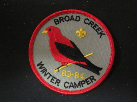 Broad Creek Scout Camp Winter Camper 1983-84 Pocket Patch