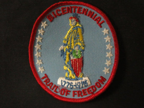 Bicentennial Trail of Freedom First Day Hike Patch, red border