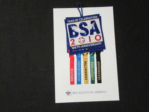 2010 BSA 100th Anniversary Year of Celebration Patch on Card