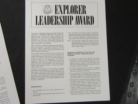 Explorer Leadership Award Flyer