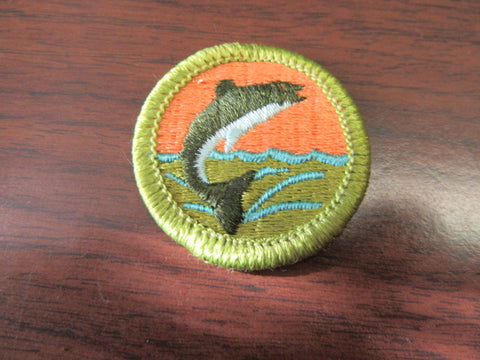 Fishing Merit Badge, Plastic Back