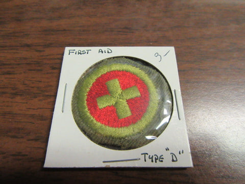 First Aid  Khaki Crimped Edge Merit Badge