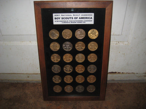 2001 National Jamboree Region Subcamp Appreciation Coin Set Framed