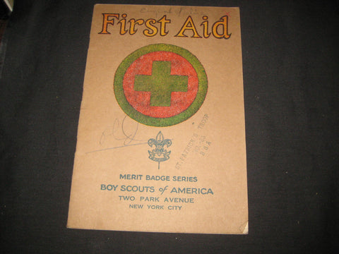 First Aid Merit Badge Pamphlet Brown Cover Feb. 1934
