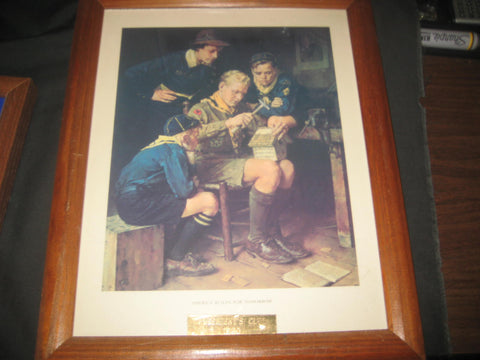 America Builds for Tomorrow, Norman Rockwell framed Boy Scout Painting