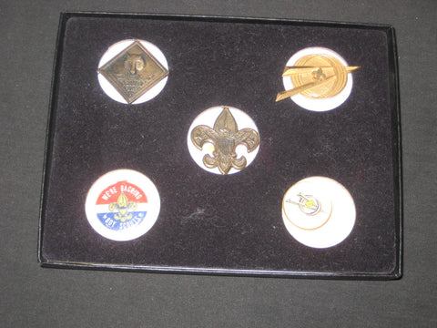 We're Backing Boy Scouts Button with Emblems of the Four Programs