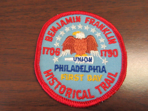 Benjamin Franklin Historical Trail First Day Pocket patch