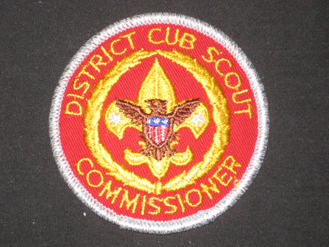 District Cub Scout Commissioner Patch, silver mylar border