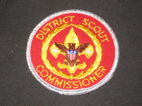District Scout Commissioner Patch, silver mylar border