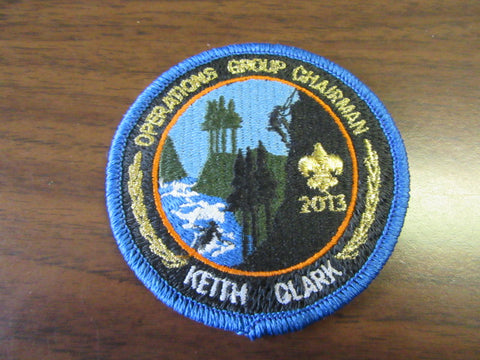 2013 National Jamboree Keith Clark Operations Group Chrmn Patch