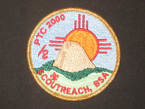 Philmont Training Center 2000 Scoutreach Pocket Patch, gold mylar border
