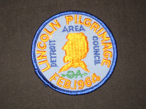Mi-Gi-Si 0-Paw-Gan 162 1964 Lincoln Pilgrimage Pocket Patch eR1964