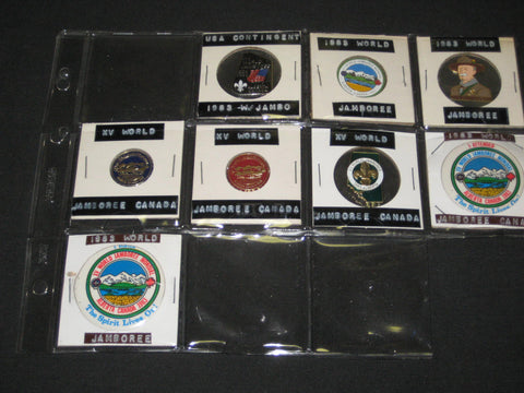 1983 World Jamboree Lot of 7 Pins and Buttons