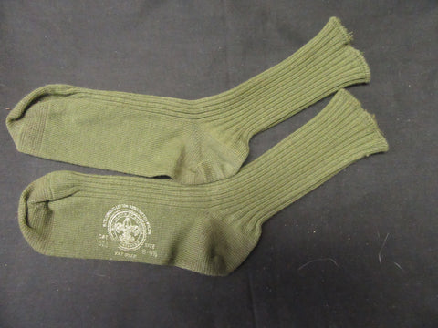 Boy Scout Crew Socks 1960's  Size 8-9 1/2 Khaki