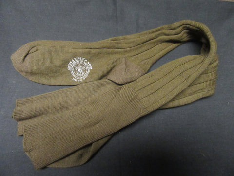 Boy Scout Knee Socks 1950's  Size 8-11, Khaki