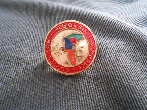 Region Six Neckerchief red & gold Slide