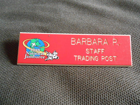 1989 National Jamboree name tag with name
