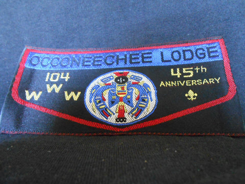 Occoneechee lodge 104, 45th anniversary patch w1