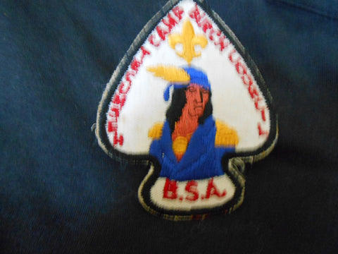 Camp Birch, Tecumseh Council Arrowhead shaped, cut edge Pocket Patch