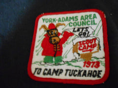 Camp Tuckahoe , Pedro, To Camp 1973 Pocket Patch