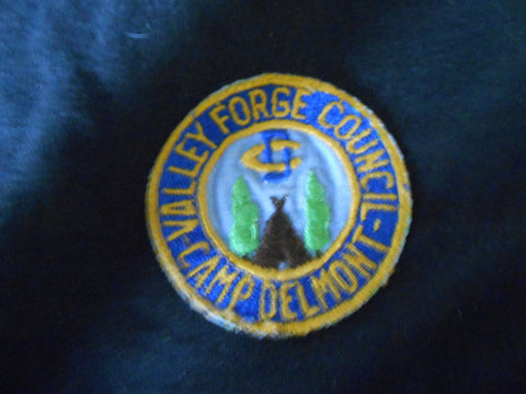 Camp Delmont Valley Forge Council, ce, twill center,Pocket Patch