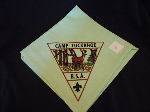 Camp Tuckahoe Neckerchief, green, large triangle, worn
