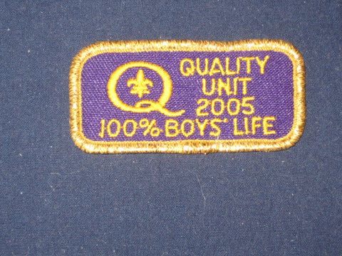 Quality Unit 2005  100% Boys' Life patch