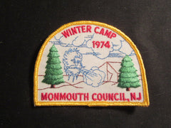 Monmouth Council Winter Camp 1974 Patch, Old Man Winter Design