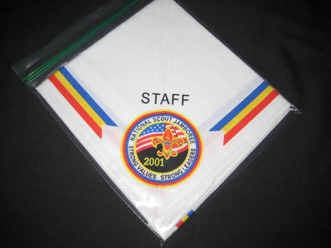 2001 National Jamboree Staff  Printed White Neckerchief