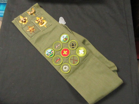 Boy Scout Sash 1960's with Merit Badges and Insignia