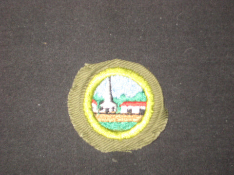 Citizenship in the Community Khaki Crimped Edge Merit Badge