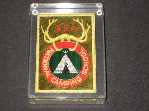 National Camping School Lucite Paperweight