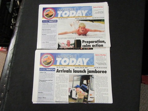 2001 National Jamboree Today Newspaper 8 Issues