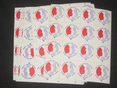 Follow the Rugged Road 1960s Stickers, 9 sheets of 16