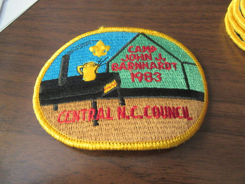 Camp John J. Barnhardt 1983 Yellow Border Pocket Patch