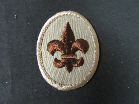 Scout Rank Tan Background Rank Patch, Clear Plastic Back